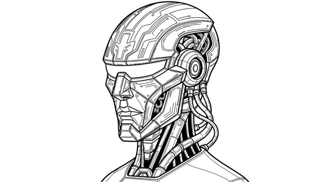 black and white sketch of a man