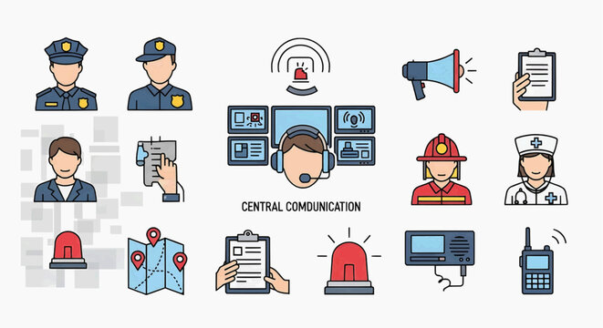 Emergency responders communicate effectively during critical situations with various tools.
