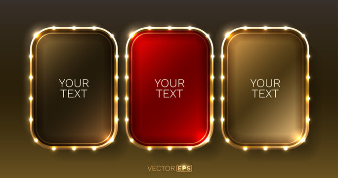 Elegant Marquee Frames with Glowing Light Bulbs.
