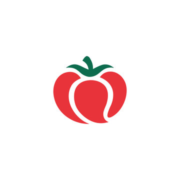 Fresh Tomato Logo Design, Organic Vegetable Icon, Healthy Food Branding