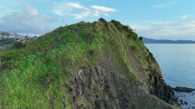 4K Cinematic Close-ups of Sada Islet: Volcanic Rocks, Tropical Greenery and Coastal Details, Mayotte - Indian Ocean.