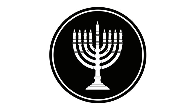 vector illustration of a menorah