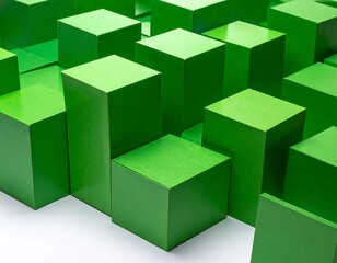 Fototapeta premium Green Wooden Blocks.