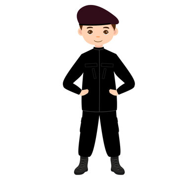 Male Correctional Officer Formal Pose Hands Together Character