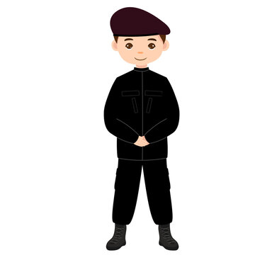 Male Prison Officer Formal Standing Neutral Pose Character