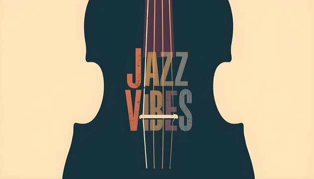 A stylized illustration of a cello with the words 'Jazz Vibes' superimposed over it