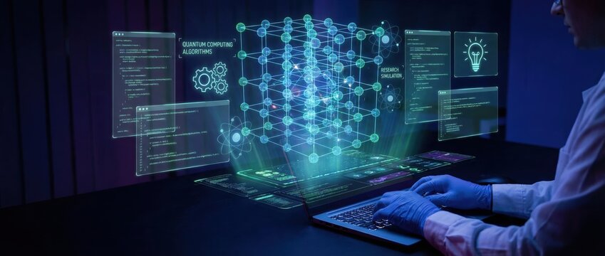 Innovative data visualization techniques technology lab digital content futuristic environment close-up view enhancing data analysis and presentation