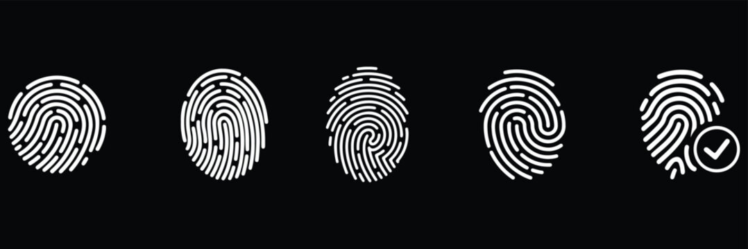 Fingerprint icon outline vector set. icon vector isolated on white background. EPS 10