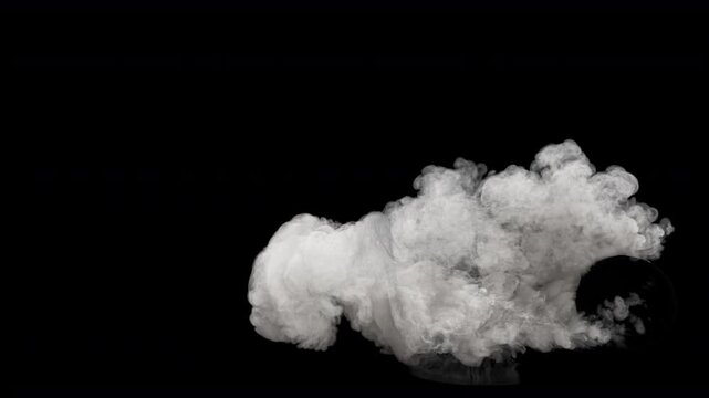 Tire Smoke isolated on black with Alpha Channel.