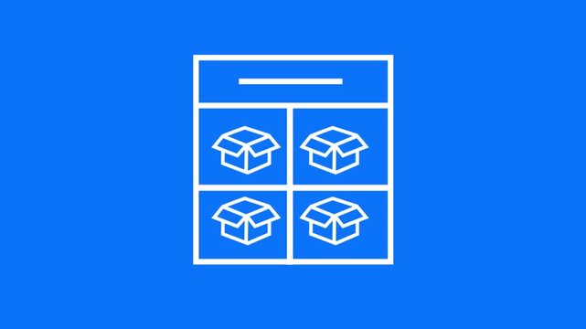 Outline Art Goods List Animation Blue Screen Vector Checklist Inventory Logistics Motion Design