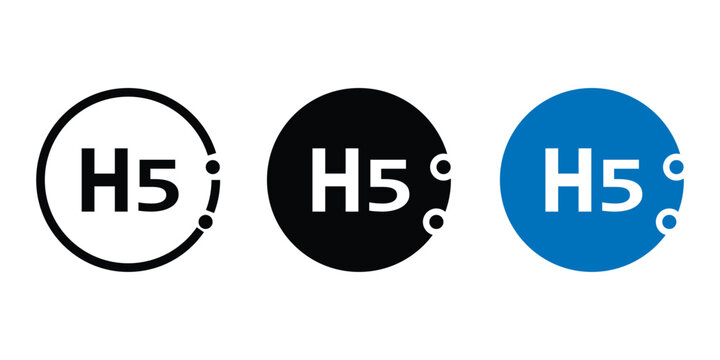H5 typography letter monogram logo design in circle.