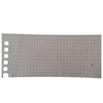 Torn Graph Paper Sheet with Perforation Holes