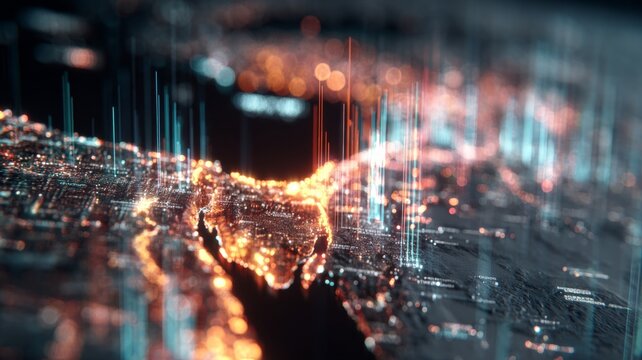 Missile launcher and maps: visualizing regional boundaries. Neon interfaces. Cross-referencing missile technology with middle east maps for insight. Cyber metrics. Interactive charts.