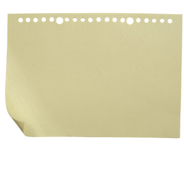 Blank Perforated Note Paper With Curled Corner