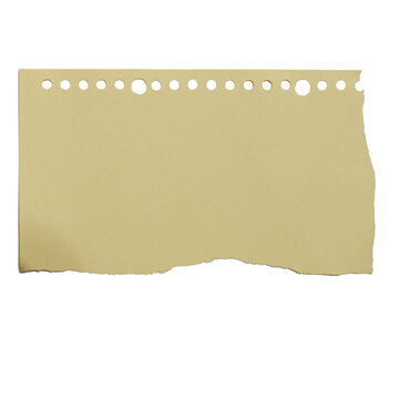 Torn Beige Note Paper with Perforations