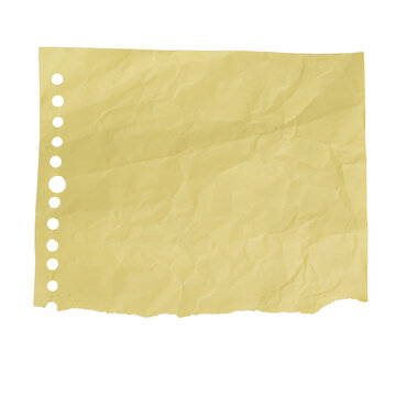 Torn Yellow Note Paper with Binder Holes
