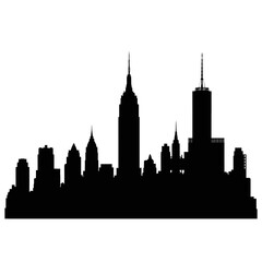 Obraz premium Striking Silhouette of a New York City Skyline Against White.