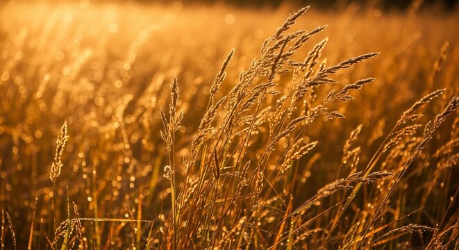 Golden field sunlight