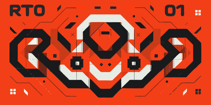 Abstract geometric design featuring bold shapes and a vibrant color scheme