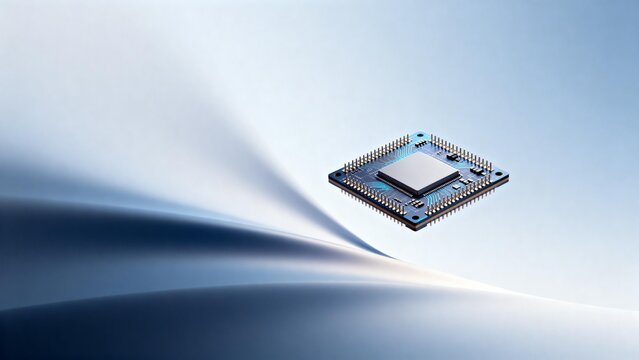 Microchip on abstract background