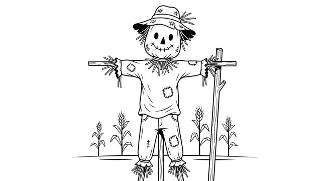 scarecrow in cornfield