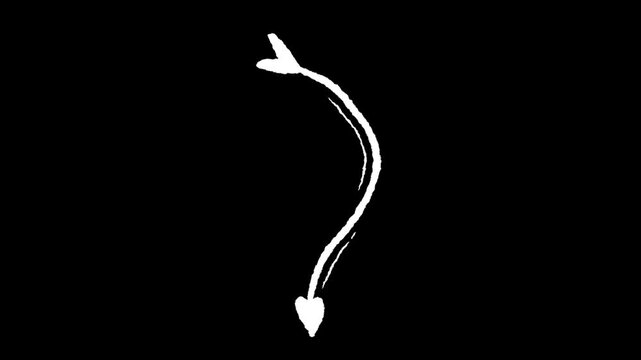 Arrow Sign: A simple yet elegant arrow, drawn in a graceful curve, points downwards, ready to guide and direct. Embodying clarity and purpose.