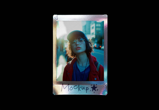 Polaroid Mockup &mdash; Holographic Frame Presentation (PSD)