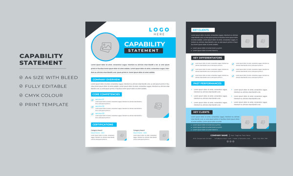 Capability Statement Business Document and Capability Statement Template Design for your business