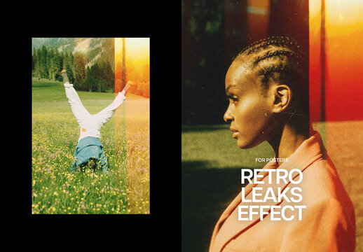 Film Burn Photo Effect &ndash; Light Leaks for Poster Cover & Social Media (PSD)