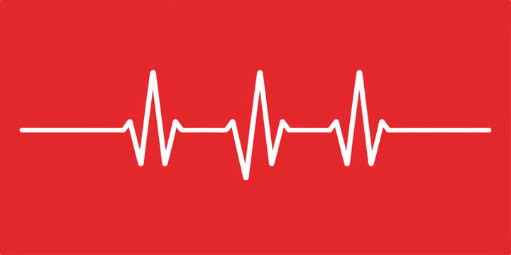 A green pulse line forming a heart shape on a digital hospital monitor illustrates a healthy medical cardiogram ekg frequency wave