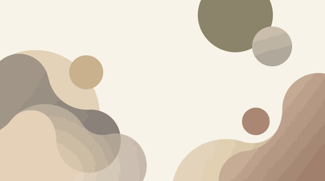 Elegant Neutral Geometric Bauhaus Circles Modern Minimal Design