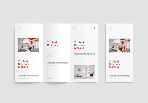 Tri-Fold Brochure Mockup PSD