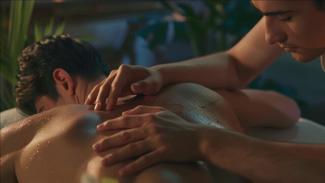 A professional masseuse attending to a customer in a relaxing environment.