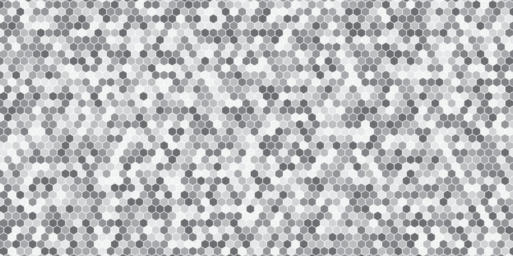 Gray, black, white beehive background. Honeycomb, bees hive cells pattern. Bee honey shapes. Vector geometric seamless texture symbol. Hexagon, hexagonal raster, mosaic cell sign or icon.