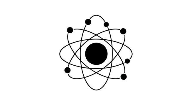 Atomic structure illustration representing scientific concepts of atoms and their elements