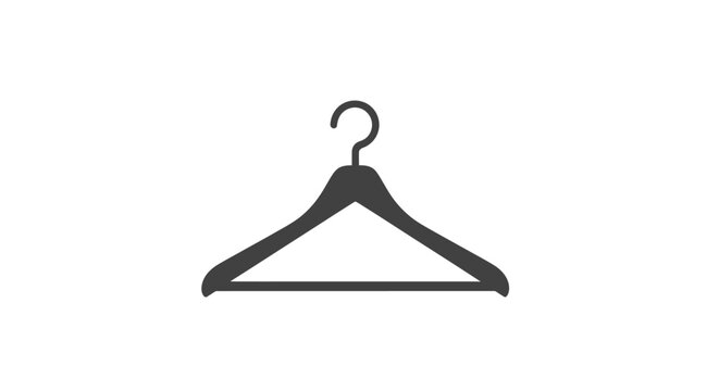 Minimalist Icon of a Clothes Hanger, Ready for Fashion or Wardrobe Organization