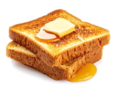 Toast with honey and butter.