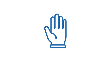 Obraz premium Minimalist hand gesture graphic representing a stop, or a greeting, in a modern style