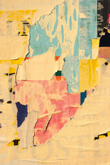 Obraz na płótnie Canvas Posters old colorful ripped torn grunge backgrounds creased crumpled paper backdrop surface placard empty space for text 