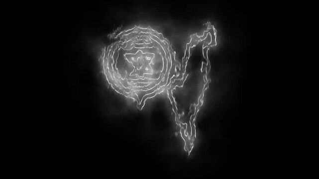 Burning Fire Israel Map Animation: Flaming Country Outline with Star of David Icon, Intense Heat Motion Graphics, Middle East Geography and Religious Symbol Video Overlay for Spiritual Projects