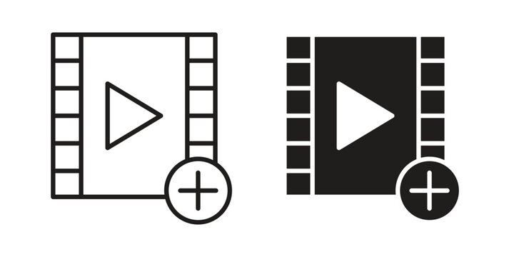 Add video icon graphic vectors for website design