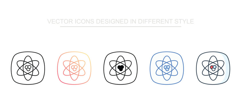 Nuclear Atom Icon Set