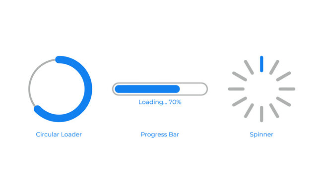 Loading animation icons on screen.