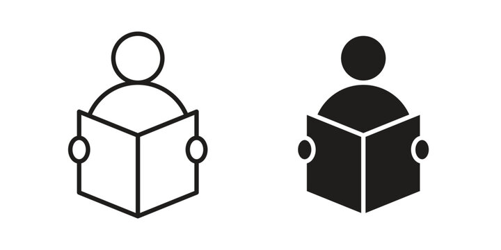 Book open reader icon graphic vectors for website design