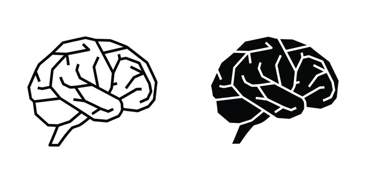 Contrast of a light and dark depiction of the human brain's hemispheres