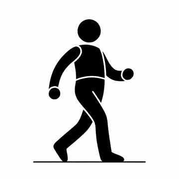Silhouette of a person walking forward with determination.