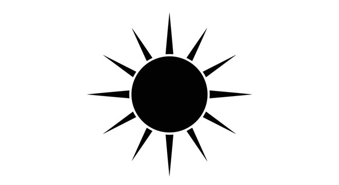 Black Sun Icon Graphic Symbol.