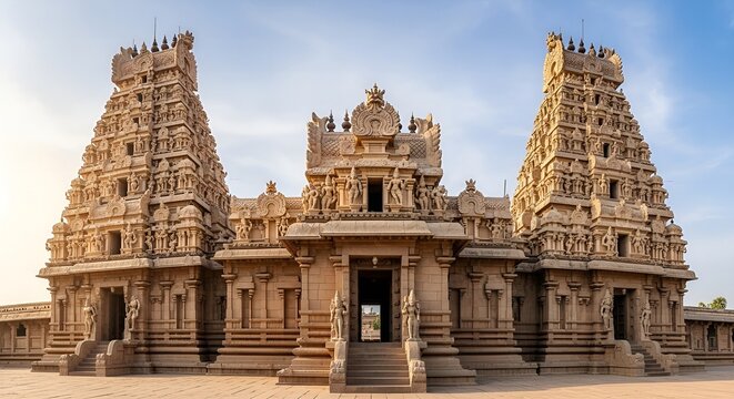 Majestic Stone Airavatesvara Temple Ancient Architecture Building at Thanjavur, Tamil Nadu