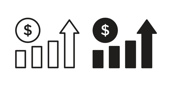 Chat arrow grow icon graphic vectors for website design