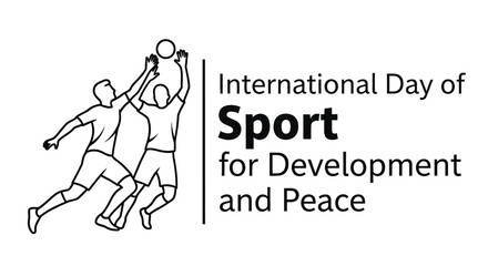 Fototapeta premium International day of sport for development and peace graphic with volleyball players